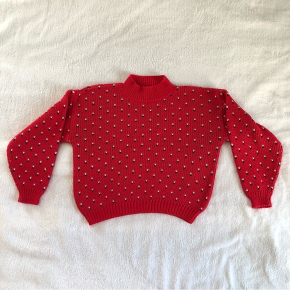 Vintage Club Sportif De Paris Red Sweater, Size Large - Picture 1 of 5